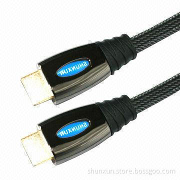 HDMI 19-pin M to M Cable with Type A to Type C Plug, Gold-plated Connector and Nylon Sleeve